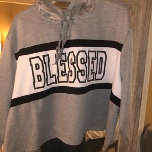 Cropped “Blessed” Hoodie